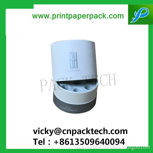 Custom Rigid Cylindrical Coated Paper Top and Bottom Lid Box Round Tea Packaging Gift Cosmetic Box